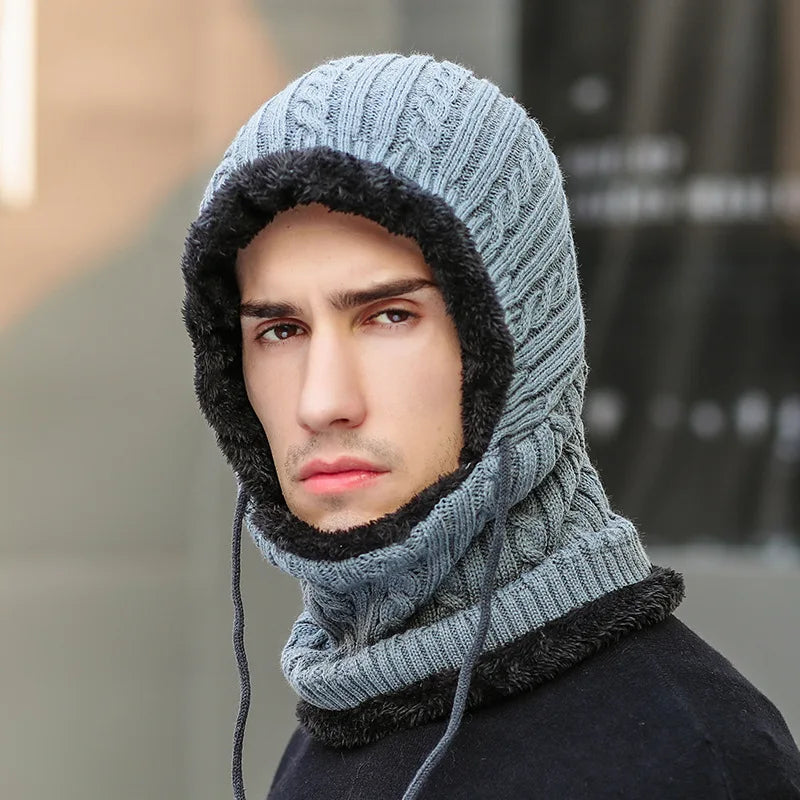 Cozy Winter Knit Balaclava Hat with Scarf - All-in-One Warmth