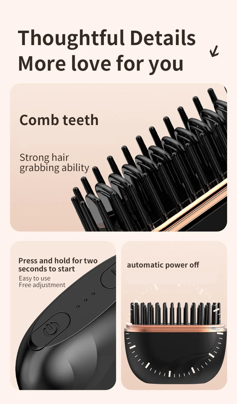 Cordless 2-in-1 Portable Ceramic Hair Straightener - Travel-Ready, Ultra-Smooth Styling