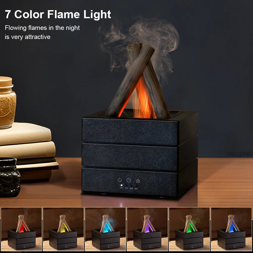 Lifelike Flame Aroma Diffuser with Humidifier