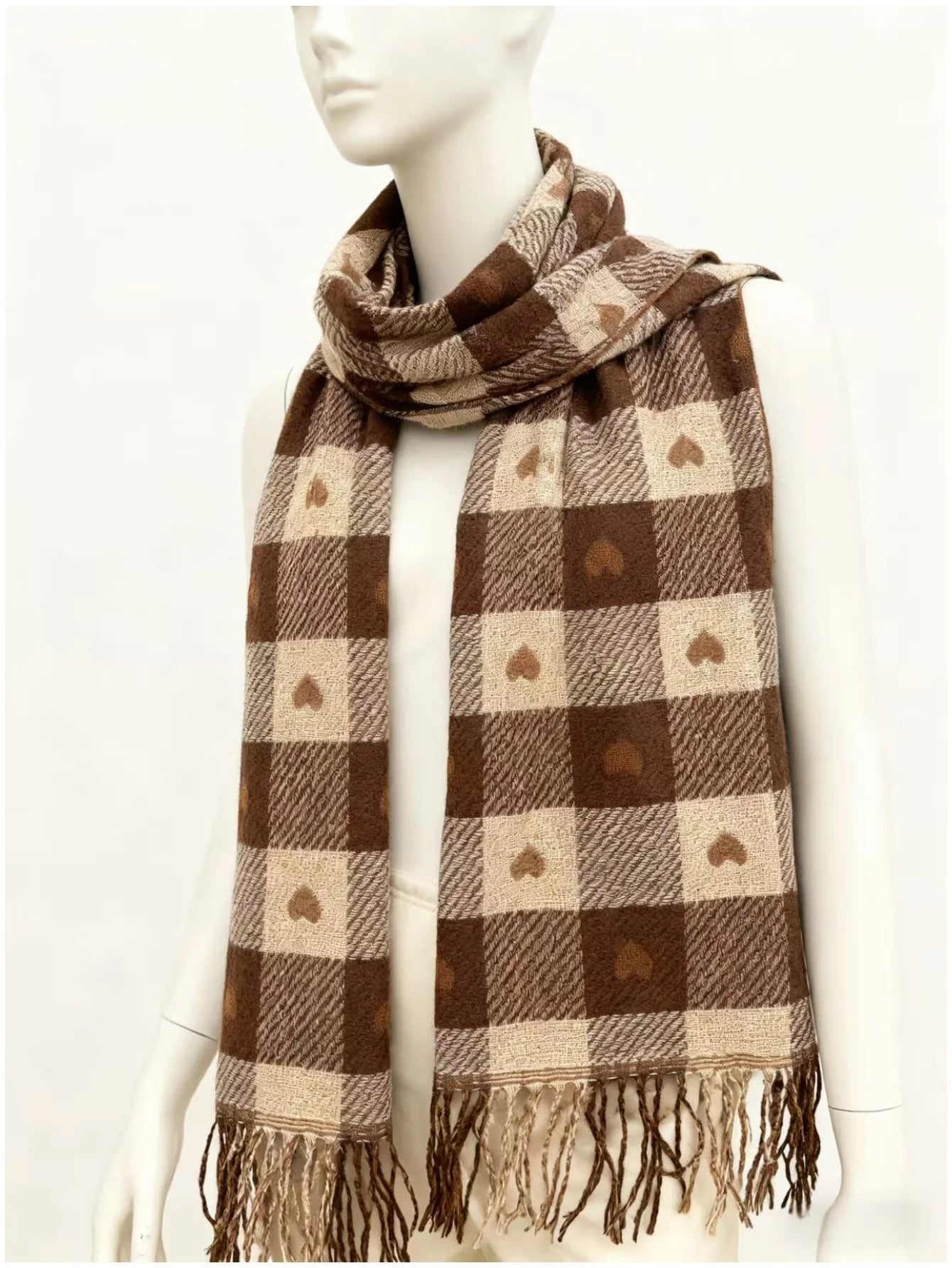 Ultra-Soft Checkered Winter Scarf Shawl for Cozy Warmth