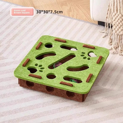 Felt Interactive Cat Puzzle Box - Stimulating Puzzle Toy for Cats
