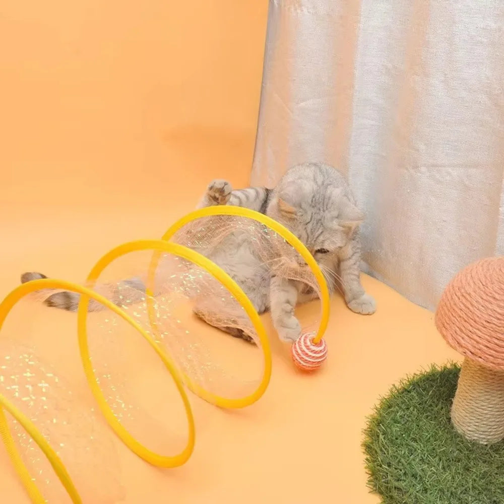 Foldable S-Shaped Interactive Cat Tunnel for Endless Playtime