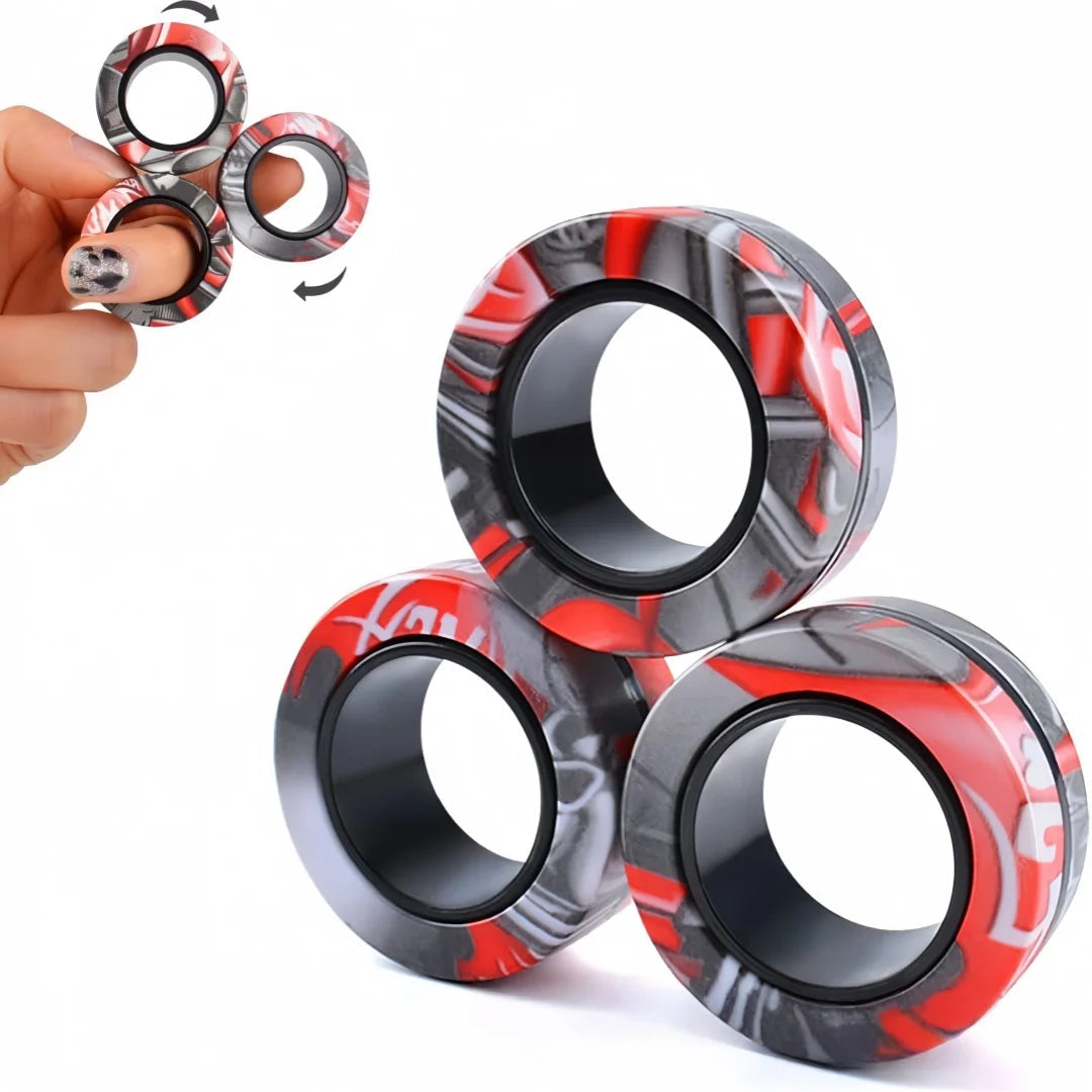 Magnetic Fidget Ring Spinner Set - Stress Relief and Focus Toy