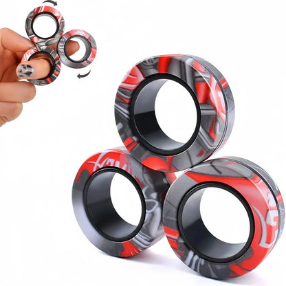 Magnetic Fidget Ring Spinner Set - Stress Relief and Focus Toy