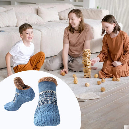Cozy Knit Slipper Socks with Plush Fleece Lining