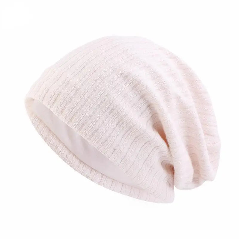 Wheat Pattern Cotton Beanie Hat - Cozy Winter Knit for Cold Weather