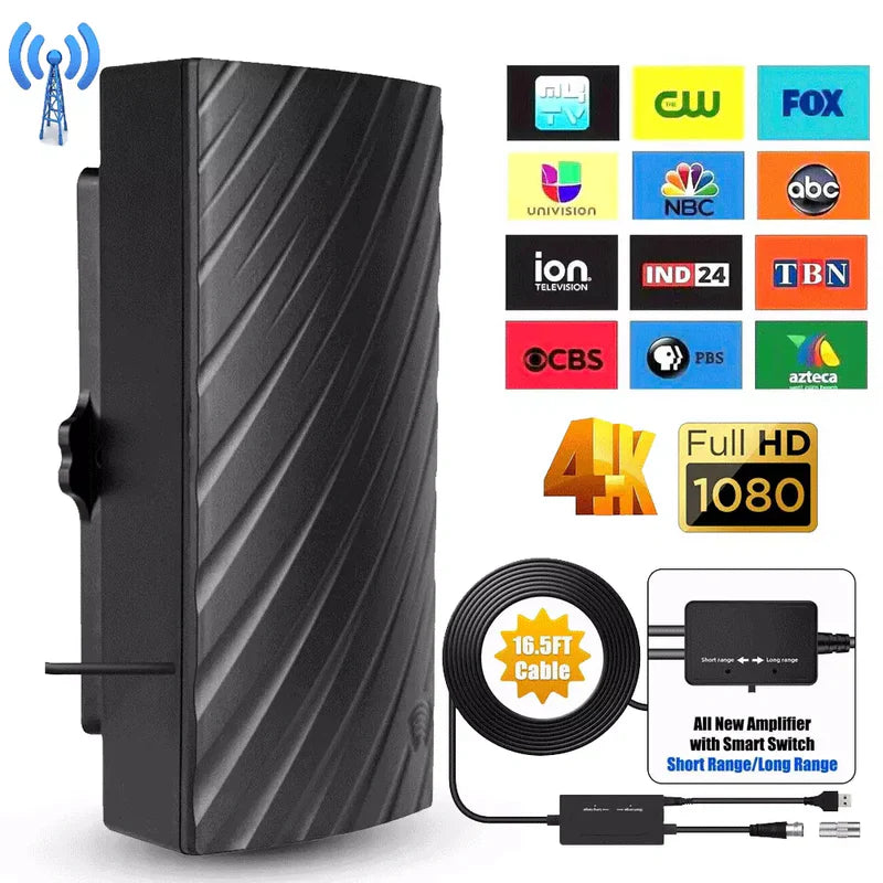 Ultra-Long Range Indoor HDTV Antenna – 4K Digital Broadcast, 600-Mile Coverage