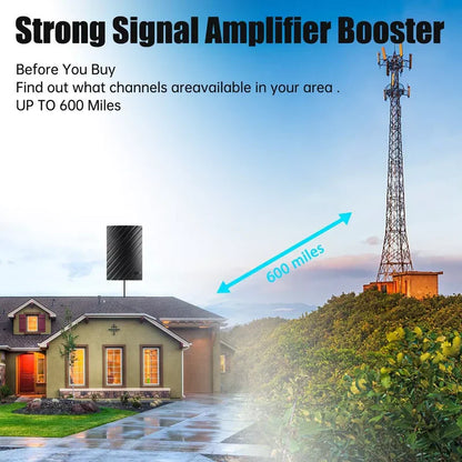 Ultra-Long Range Indoor HDTV Antenna – 4K Digital Broadcast, 600-Mile Coverage