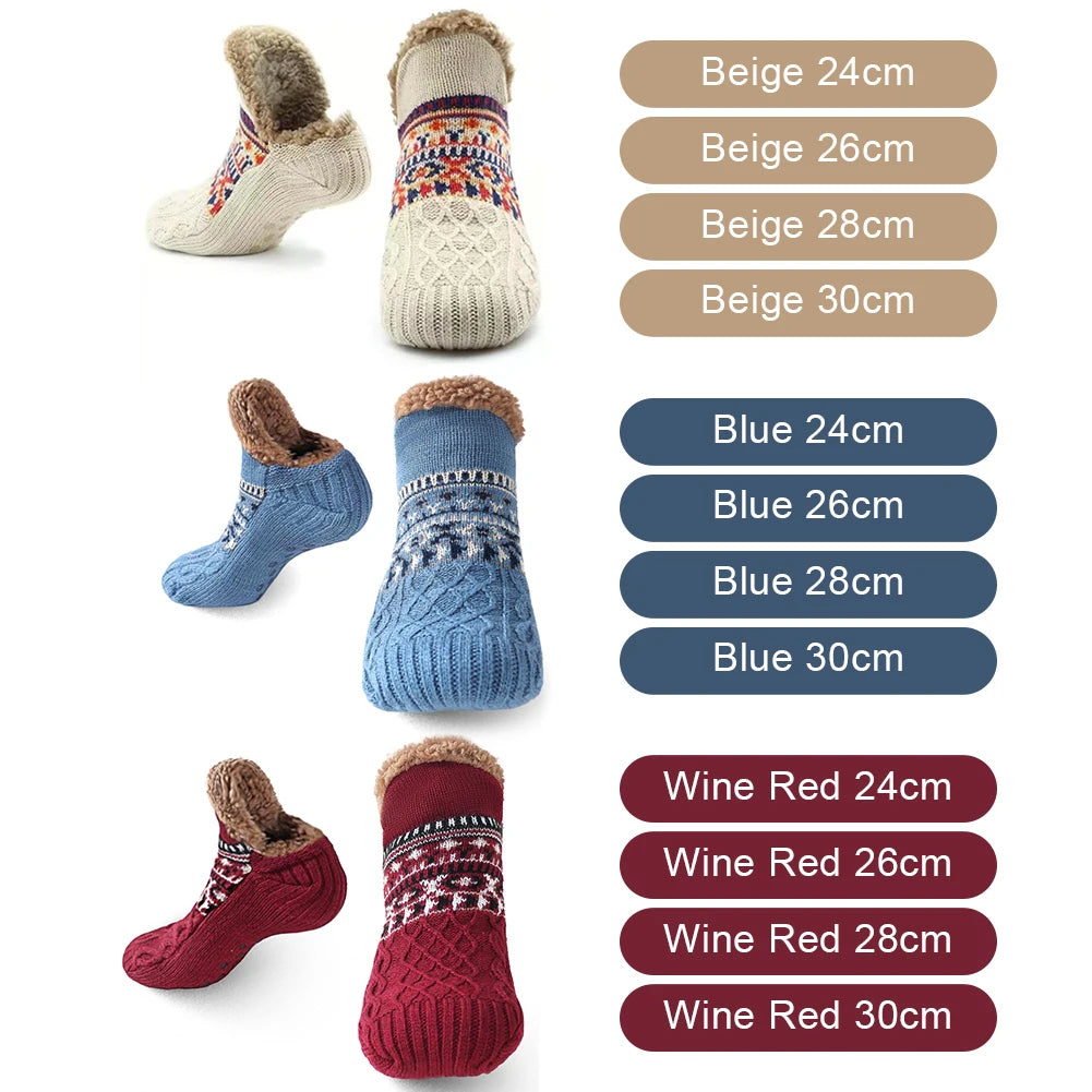 Cozy Knit Slipper Socks with Plush Fleece Lining