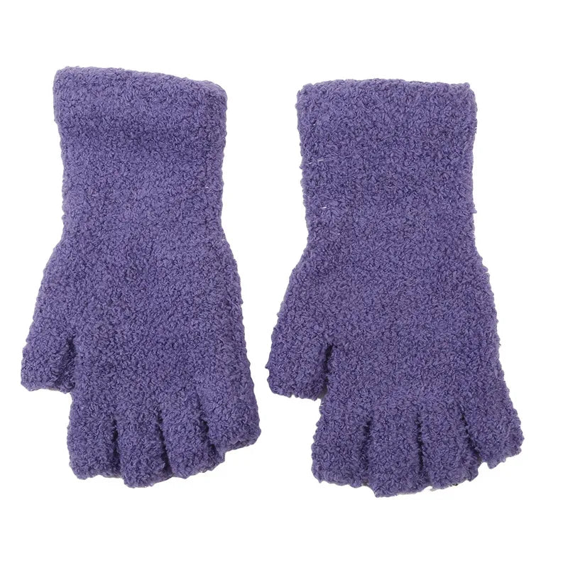Cozy Winter Knit Half-Finger Gloves for Warmth and Flexibility
