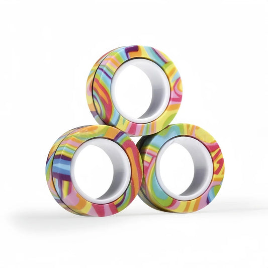 Magnetic Fidget Ring Spinner Set - Stress Relief and Focus Toy