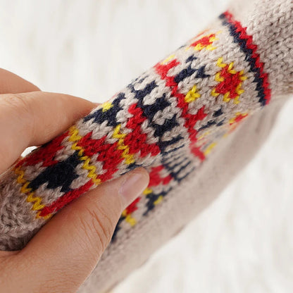Cozy Snow-Pattern Winter Socks for Warmth