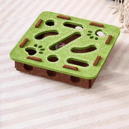 Felt Interactive Cat Puzzle Box - Stimulating Puzzle Toy for Cats