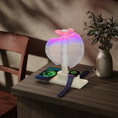 Spiral Tree Table Lamp with Built-In Wireless Charger