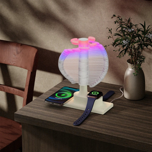 Spiral Tree Table Lamp with Built-In Wireless Charger
