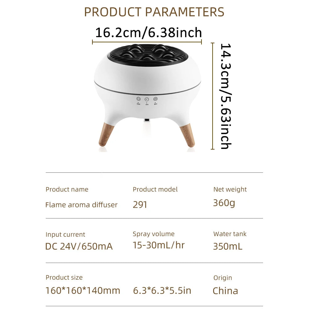 Dynamic Jellyfish Flame Aroma Diffuser with Ambient LED Lighting