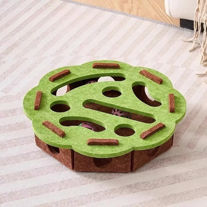 Felt Interactive Cat Puzzle Box - Stimulating Puzzle Toy for Cats