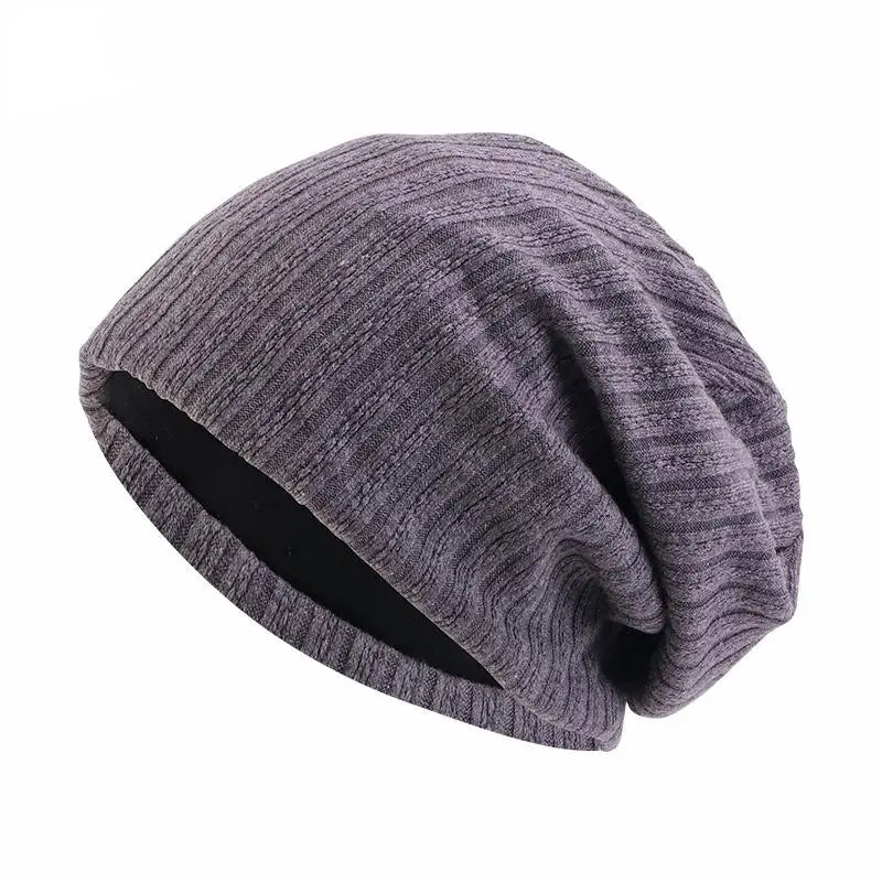 Wheat Pattern Cotton Beanie Hat - Cozy Winter Knit for Cold Weather