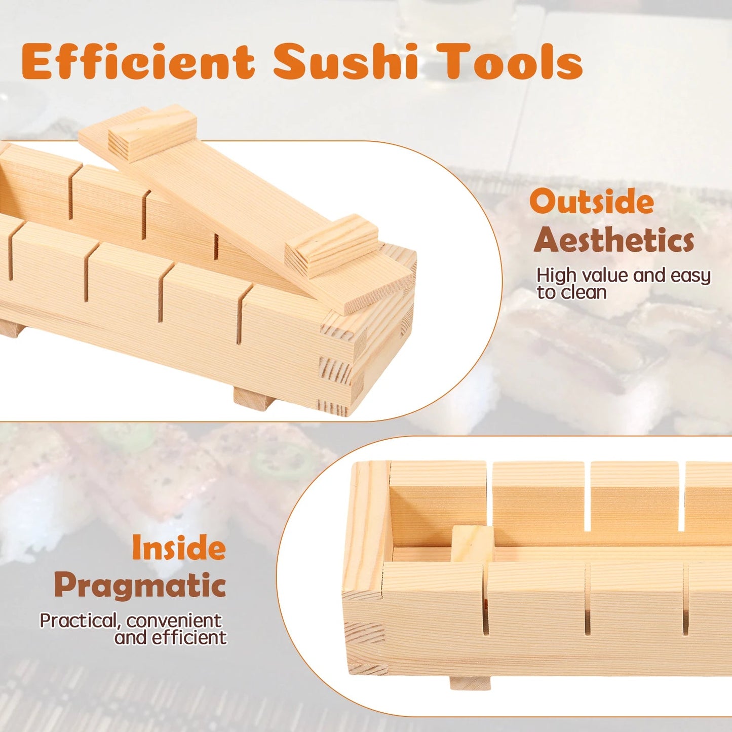 Premium Handcrafted Wooden Sushi Maker Press Mold for Perfect Rolls