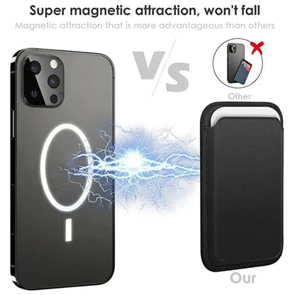 Slim Magnetic Leather Card Holder Wallet for iPhone