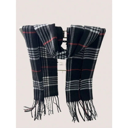Cozy Plaid Cashmere-Feel Winter Scarf and Neck Warmer