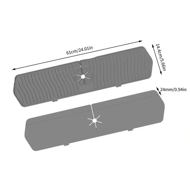Premium Silicone Kitchen Sink Splash Guard - Keeps Counters Clean and Dry