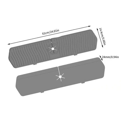 Premium Silicone Kitchen Sink Splash Guard - Keeps Counters Clean and Dry
