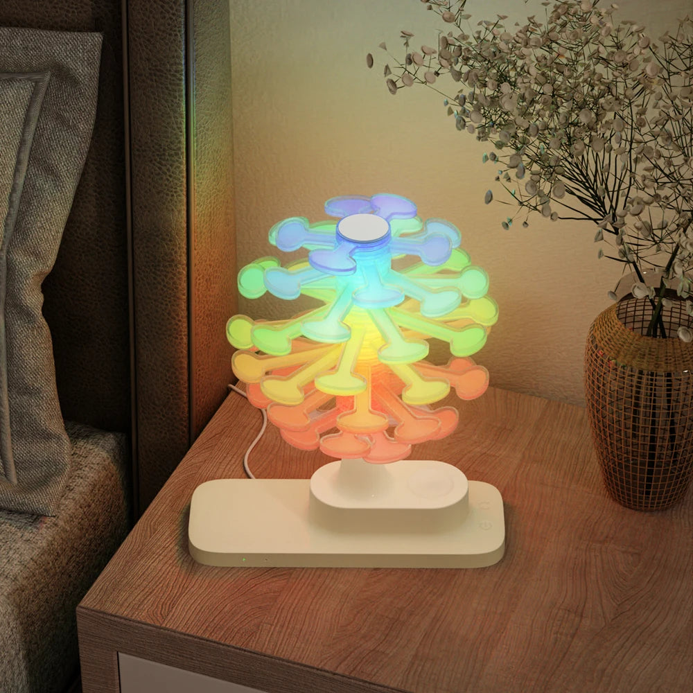 Spiral Tree Table Lamp with Built-In Wireless Charger