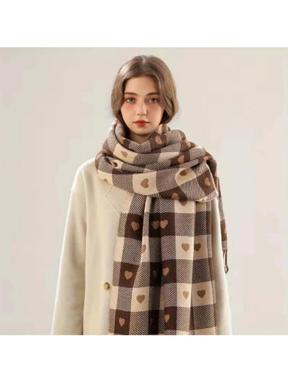 Ultra-Soft Checkered Winter Scarf Shawl for Cozy Warmth