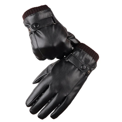 Men's Premium Leather Touchscreen Gloves for Winter - Stay Warm & Connected