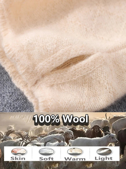 Cozy Merino Wool Face Mask & Winter Scarf Set — Soft, Warm & Breathable