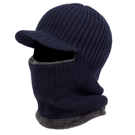 Cozy Knit Beanie Balaclava with Visor
