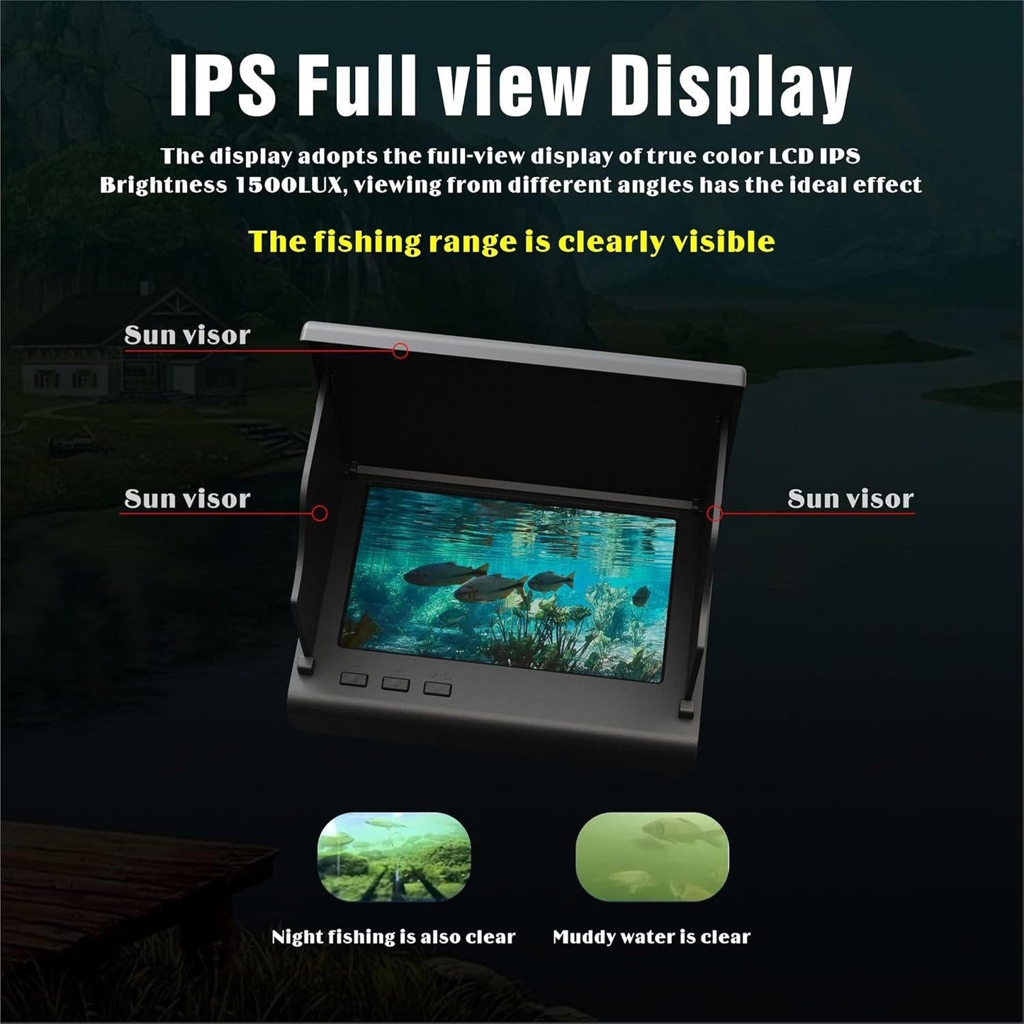 Portable Underwater Fish Finder with Camera and 4.3-inch LCD Monitor