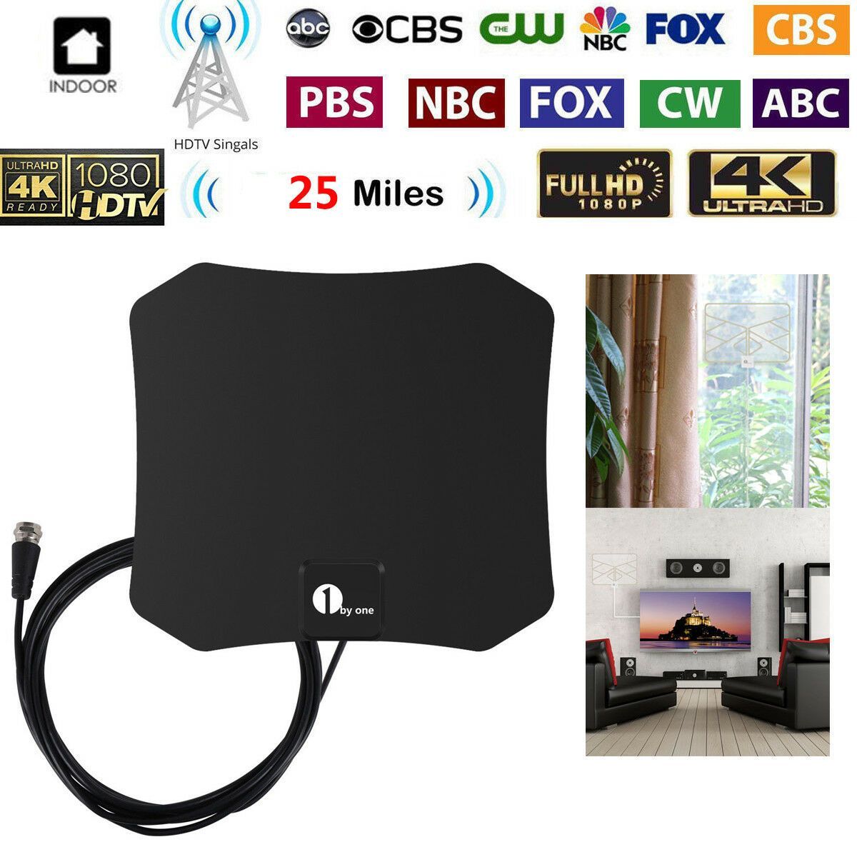 Indoor HDTV Satellite Antenna – Crystal-Clear Reception with Powerful Signal