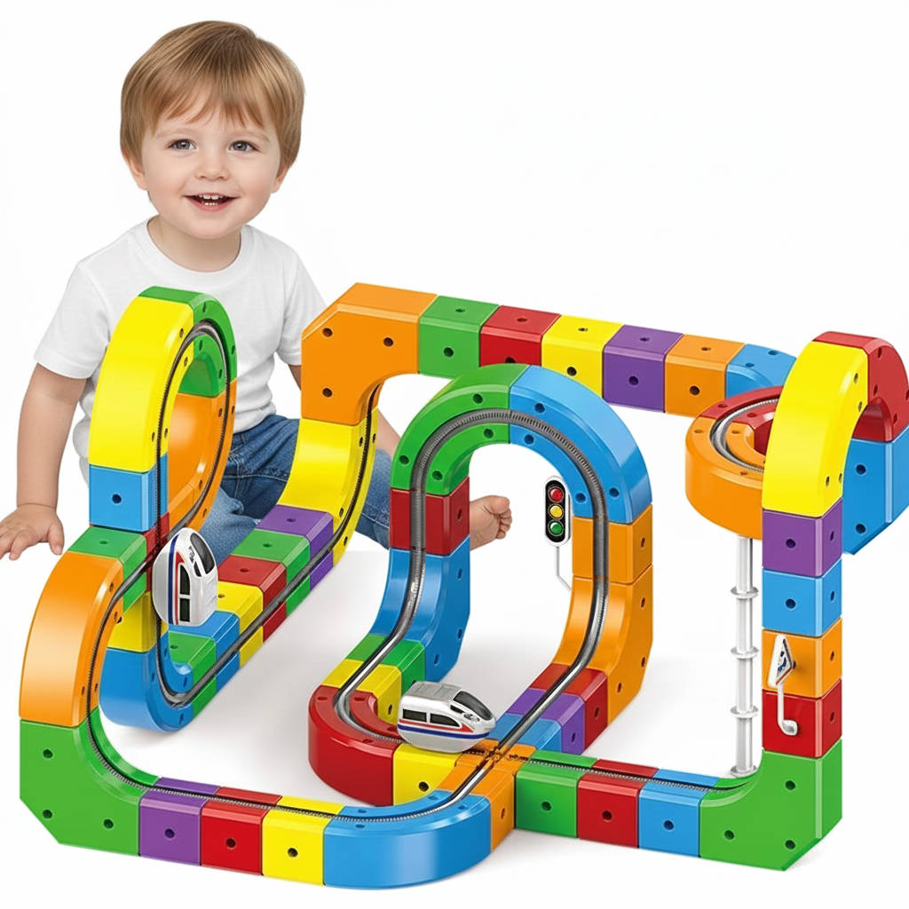 Magnetic Train Track Playset – Build, Connect, and Create Endless Railway Fun