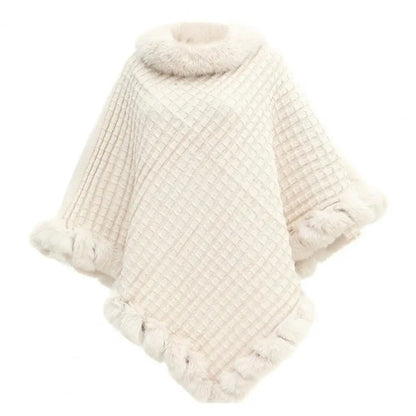 Luxurious Faux Fur Shawl Cloak for Women