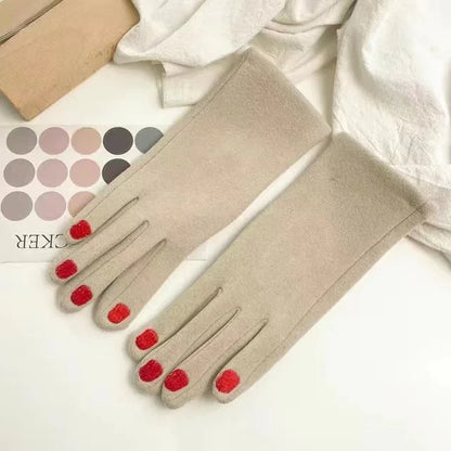 Stylish Touchscreen Winter Gloves with Nail-Polish Design