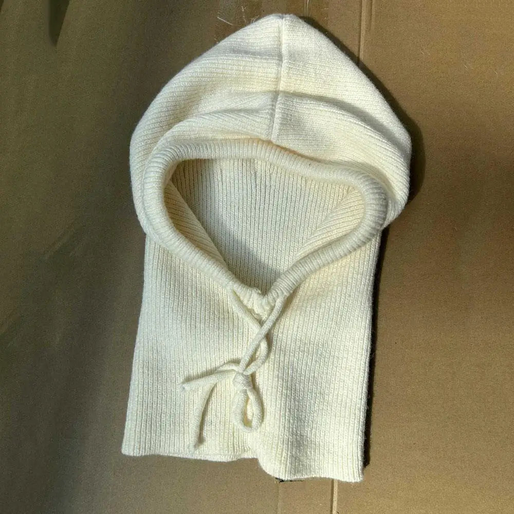 Cozy Knitted Hooded Balaclava with Neck Warmer