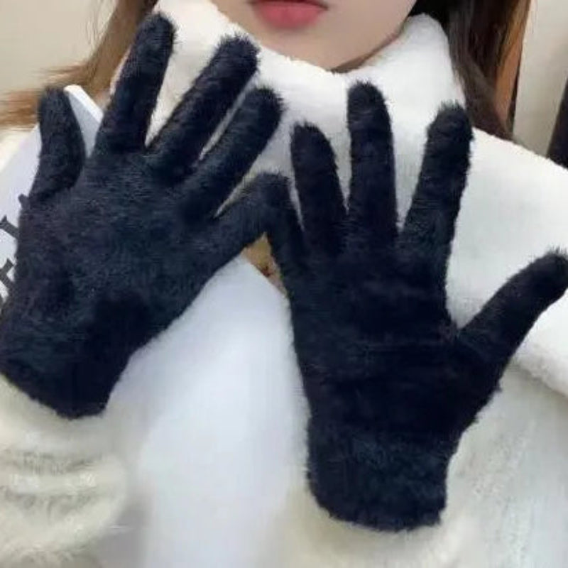 Ultra-Soft Plush Winter Gloves for Women