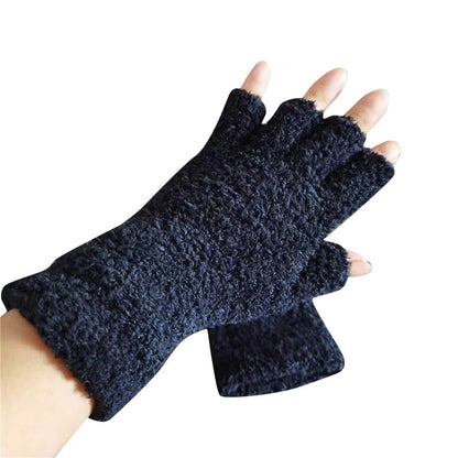 Cozy Winter Knit Half-Finger Gloves for Warmth and Flexibility