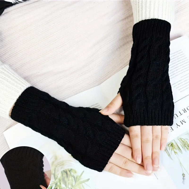 Cozy Knit Women's Winter Fingerless Gloves