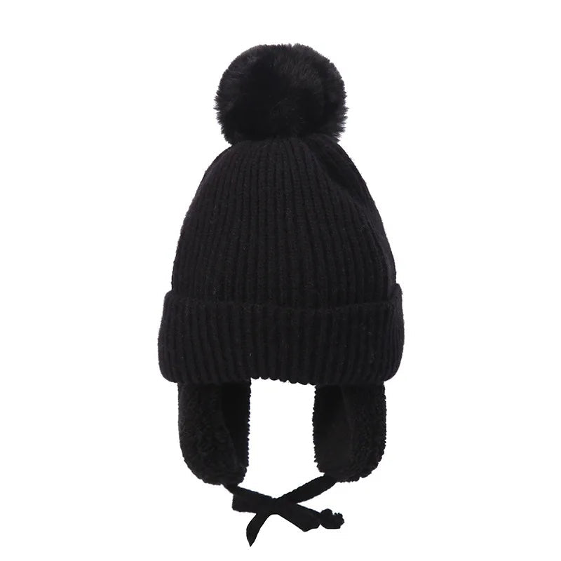 Cozy Kids' Knit Beanie with Earflaps - Warm Winter Hat