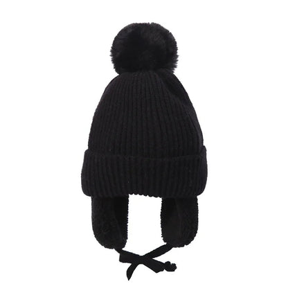 Cozy Kids' Knit Beanie with Earflaps - Warm Winter Hat