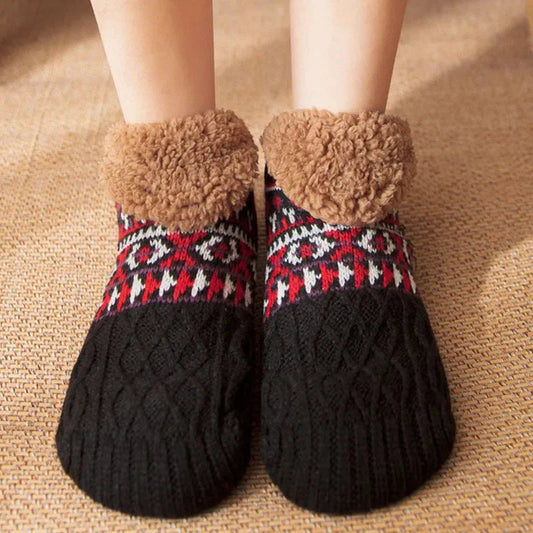 Cozy Snow-Pattern Winter Socks for Warmth