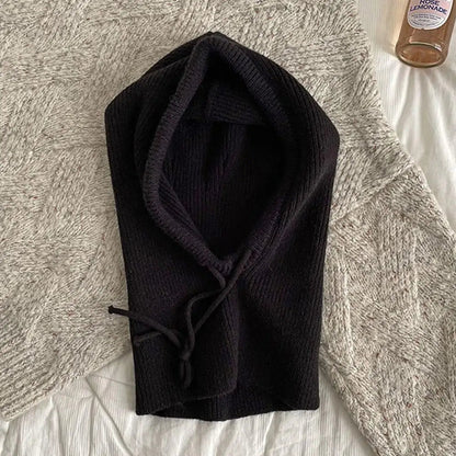 Cozy Knitted Hooded Balaclava with Neck Warmer