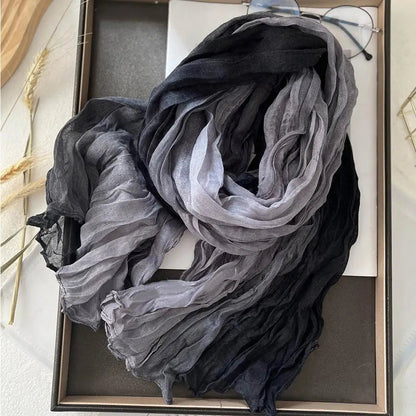 Soft Gradient Cotton Shawl for Women – Cozy Winter Scarf