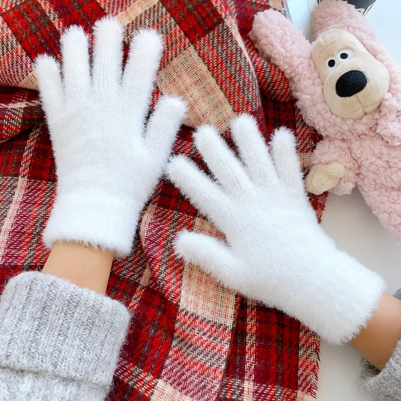 Ultra-Soft Plush Winter Gloves for Women