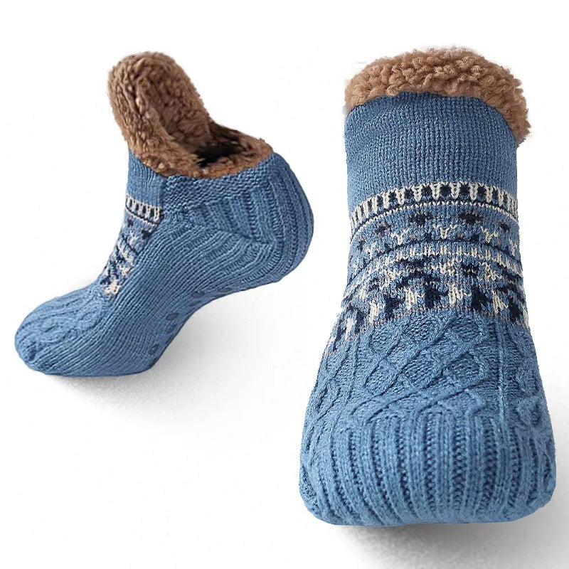 Cozy Snow-Pattern Winter Socks for Warmth