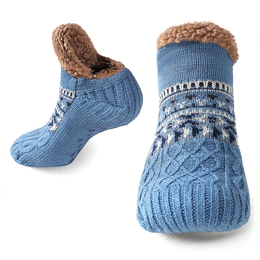 Cozy Knit Slipper Socks with Plush Fleece Lining