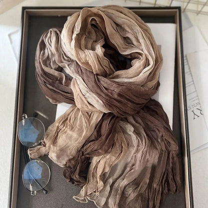 Soft Gradient Cotton Shawl for Women – Cozy Winter Scarf